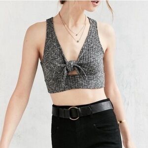 Kimchi Blue Slate Gray Sweater Tie Crop Tank